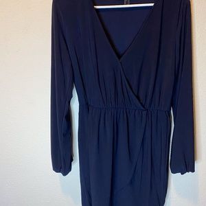 Navy Blue Wrap Dress